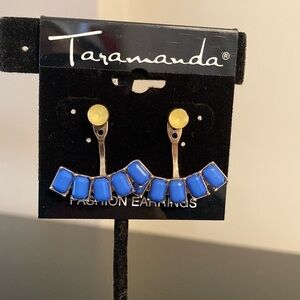 Taramanda Blue and Yellow Fashion Earrings